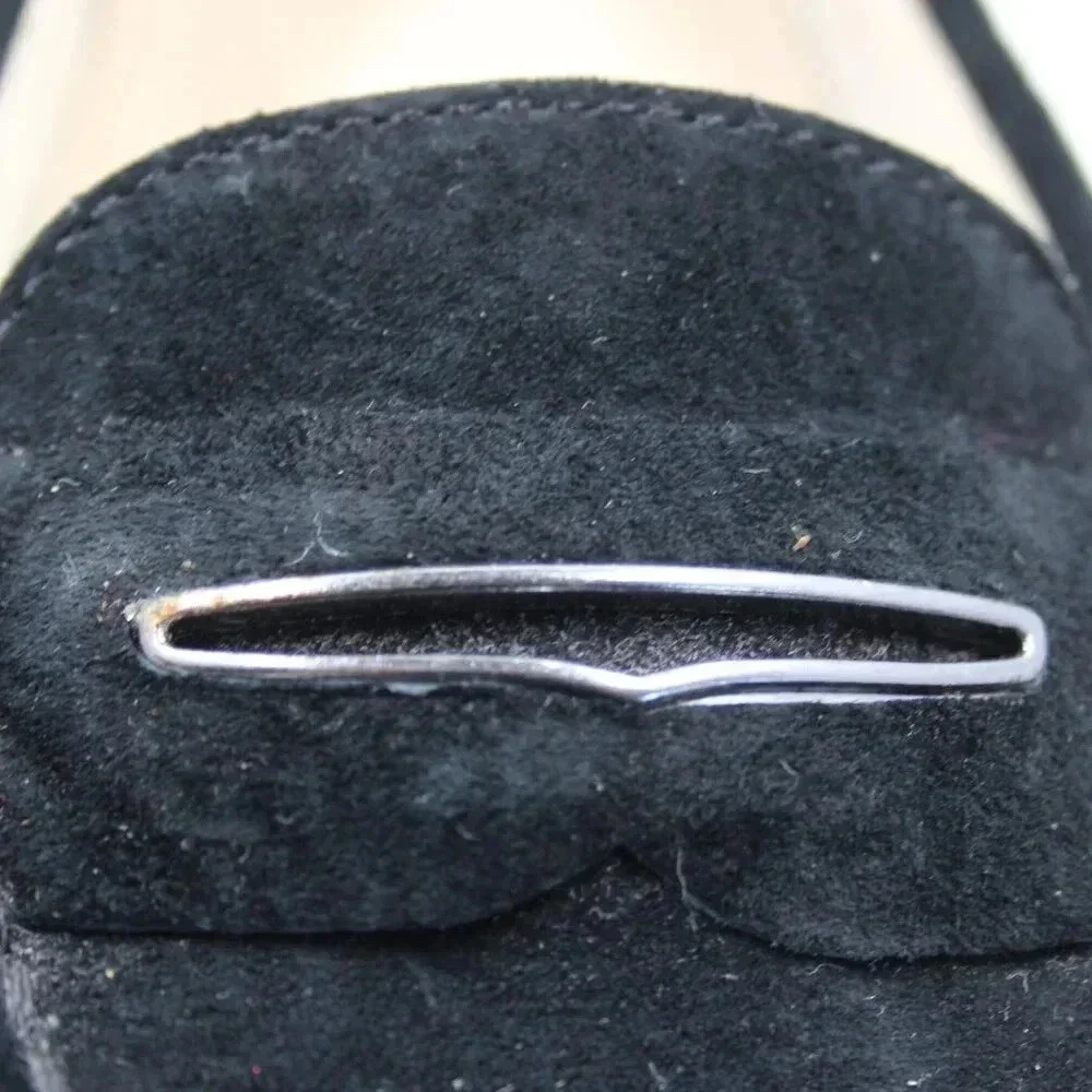 Bass Black Blair Penny Loafers Sz 7M Suede Slip On